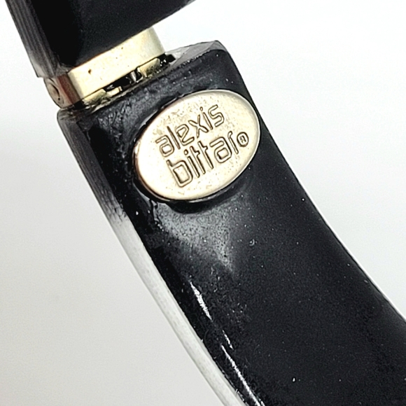 Alexis Bittar Diamond Swarovski Crystal Fox Hinged Bangle with Black Lucite - Picture 13 of 14